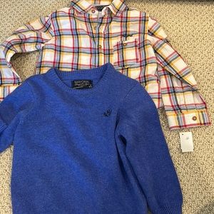Boys sweater and button down set